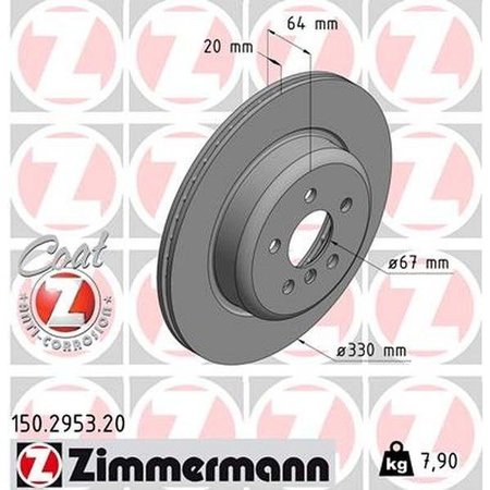 ZIMMERMANN BRAKE DISC - STANDARD/COATED 150.2953.20